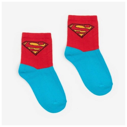фото Носки детские "superman", цвет красный/синий, размер 14 (23-25) rusexpress