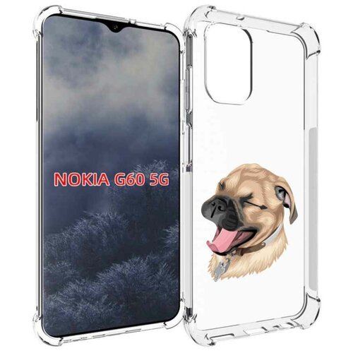 Чехол MyPads очень-довольная-собака для Nokia G60 5G задняя-панель-накладка-бампер