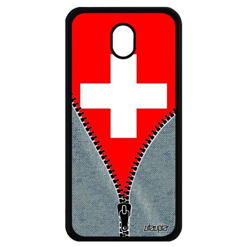 фото Защитный чехол на мобильный // galaxy j7 2017 // "флаг швейцарии на молнии" стиль дизайн, utaupia, серый