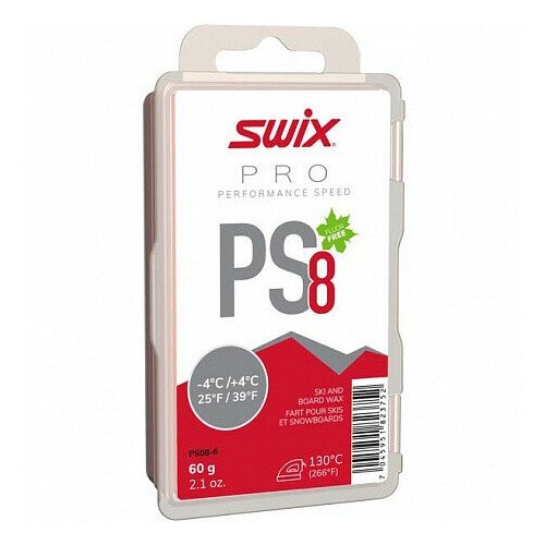 Парафин Swix PS8 Red, 60 г