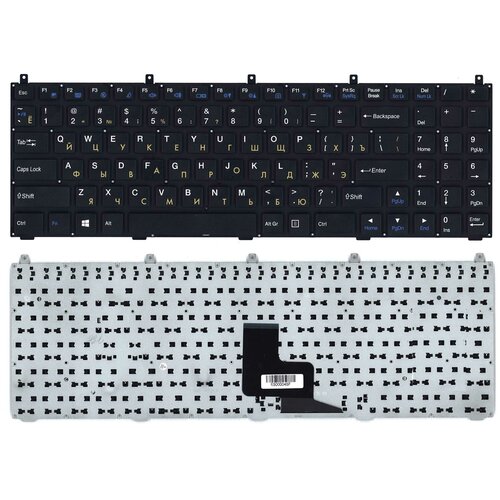 Клавиатура для ноутбука DNS W765S черная без рамки плоский Enter 127000₽