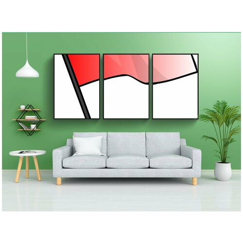 фото Набор модулных постеров для интерьера "красный, флаг, сигнал" 60x90 см. в тубусе, без рамки lotsprints