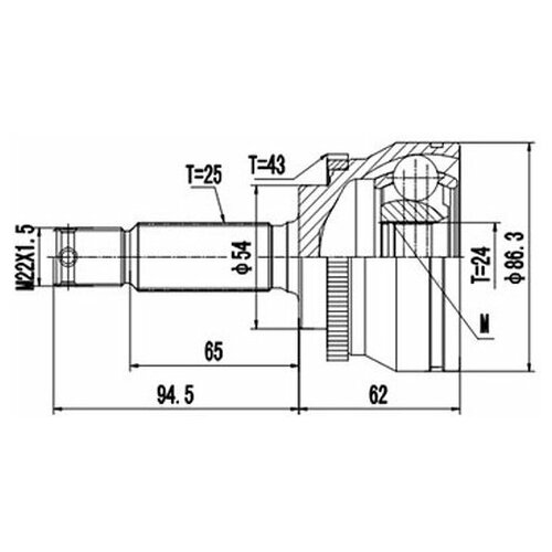 ШРУС Dynamatrix-Korea DCV839020 для Mitsubishi Galant V