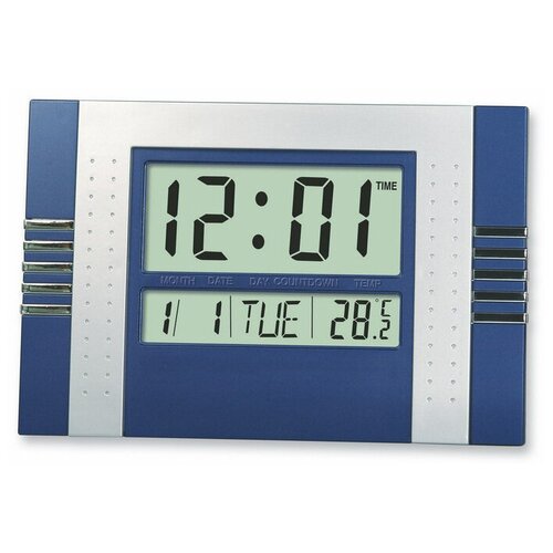 Часы настенные электронные с календарем, термометром, будильником