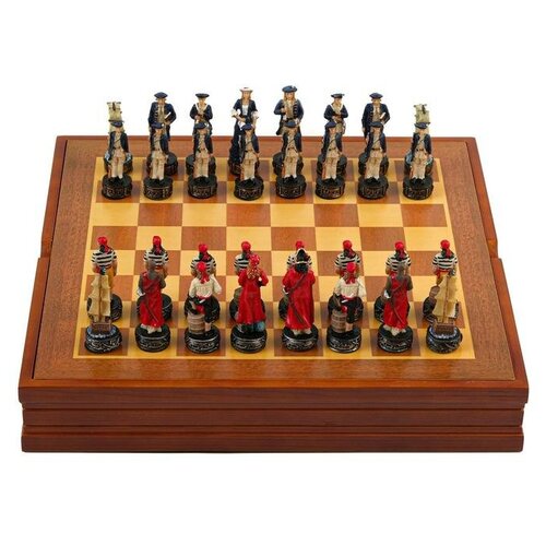 шахматы сувенирные морское сражение h короля 8 см h пешки 6 5 см 36 х 36 см Шахматы сувенирные Пиратская схватка, h короля-8 см, пешки-6 см, 36 х 36 см