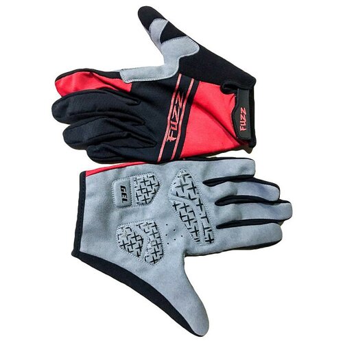 фото Перчатки 08-202722 лайкра, длинные пальцы, race light черно-красные, размер s, для сенсорных экранов, gel, на липучке fuzz