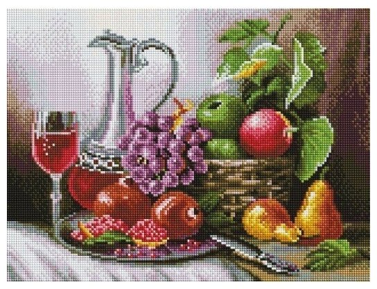 Натюрморт с фруктамимозаичные картины #704-BK-S Белоснежка Набор алмазная мозаика 30 х 40 см