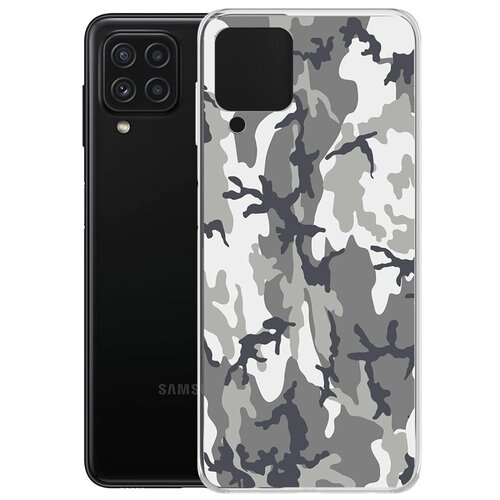 Чехол-накладка Krutoff Clear Case Камуфляж серый для Samsung Galaxy A22/M22 (A225/M225) чехол накладка krutoff clear case камуфляж серый для samsung galaxy a22s a226