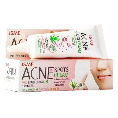 ISME Крем для лица с алоэ и маслом чайного дерева от акне и угревой сыпи Acne Spots Cream 10 г