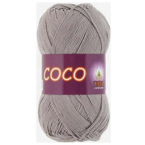 Пряжа Vita cotton Coco серый (4333), 100%мерсеризованный хлопок, 240м, 50г, 1шт