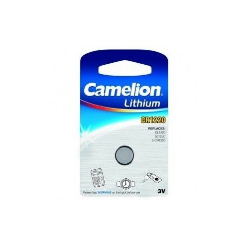 Camelion Батарейки CR1220 BL-1 CR1220-BP1, батарейка литиевая,3V 1 шт. в уп-ке