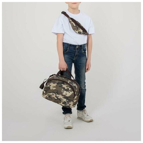 фото Сумка детская поясная на молнии, цвет камуфляж зфтс
