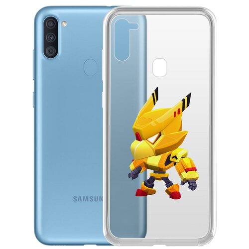 фото Чехол-накладка clear case brawl stars-ворон золотой меха для samsung galaxy a11/m11 (a115/m115) krutoff group
