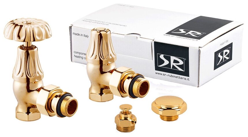 Угловой запорный вентиль SR Rubinetterie Tondera 1/2"х3/4" E, цвет белый - фото №1