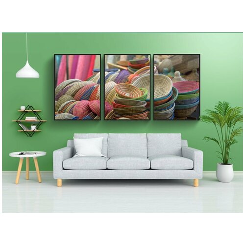 фото Набор модулных постеров для интерьера "рынок, корзина, ремесло" 60x90 см. в тубусе, без рамки lotsprints