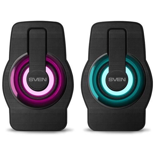 Sven Колонки 255 чёрный USB акустическая система 20 мощность 2x3 Вт RMS подсветка 132400₽