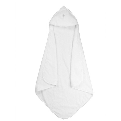 фото Полотенце детское с уголком amarobaby little angel dream с кружевом silver (белый), 90х90 см.
