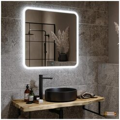 Зеркало интерьерное Alavann Anna 80x80 см, LED подсветка, сенсорный выключатель, диммер