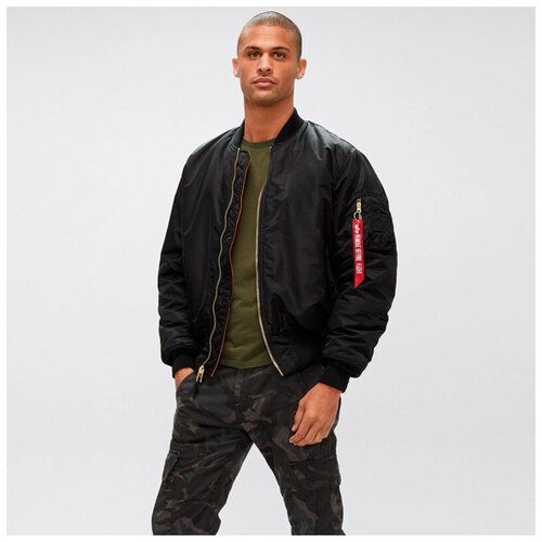 Куртка бомбер Alpha Industries Ma-1 Flight Jacket, black (размер: 5xl, российский размер: 60)