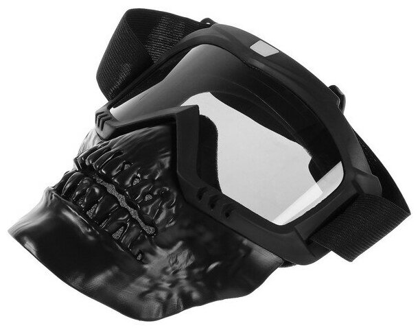 Очки-маска для езды на мототехнике разборные визор затемненный цвет черный
