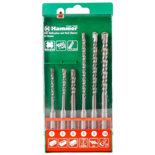 набор sds plus hammer 201 902 30776 5 x 160 мм Набор SDS-plus Hammer 201-902 (30776) 5 x 160 мм