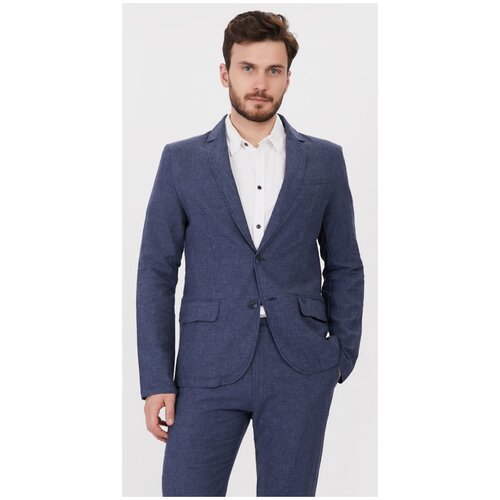 Пиджак BAON Пиджак из смесового льна Baon B621003, размер: XL, синий