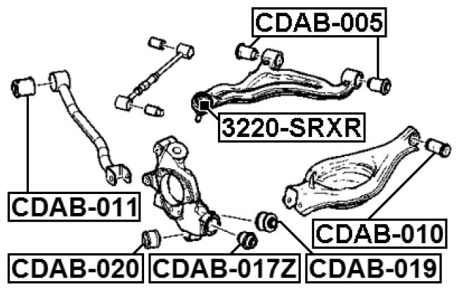 Сайлентблок задней цапфы Febest CDAB-020