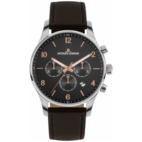 Наручные часы JACQUES LEMANS Classic, коричневый, серый наручные часы jacques lemans london серебряный черный