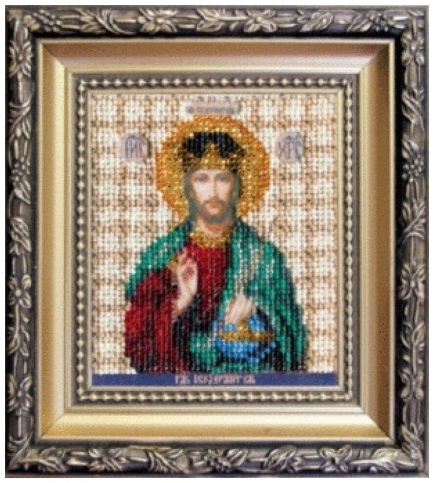 Икона Господа Иисуса Христа #Б-1119 Чаривна Мить Набор для вышивания 9 x 11 см Вышивка бисером