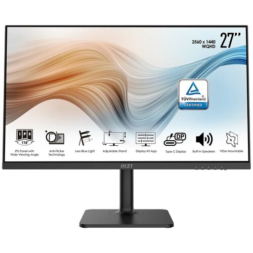 Монитор 27 MSI Modern MD271QP 9S6-3PA49H-016 2560*1440, 75Hz, 5ms, IPS, flat, HDMI(1.4), DP, USB C