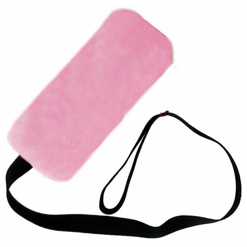 Мягкая игрушка для собак Шуршик с ручкой, искусственный мех розовый, флажок, GoSi