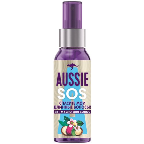 AUSSIE SOS Масло 3в1 для поврежденных длинных волос с маслом ореха макадамия и авокадо / Осси / 100мл