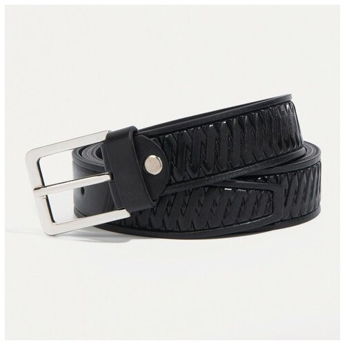 фото Ремень детский, ширина 3 см, пряжка металл, цвет черный favorit