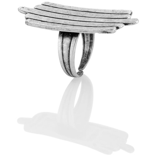 Кольцо L'attrice di base, размер 19, серебряный дизайнерское посеребренное кольцо с прозрачным кристаллом