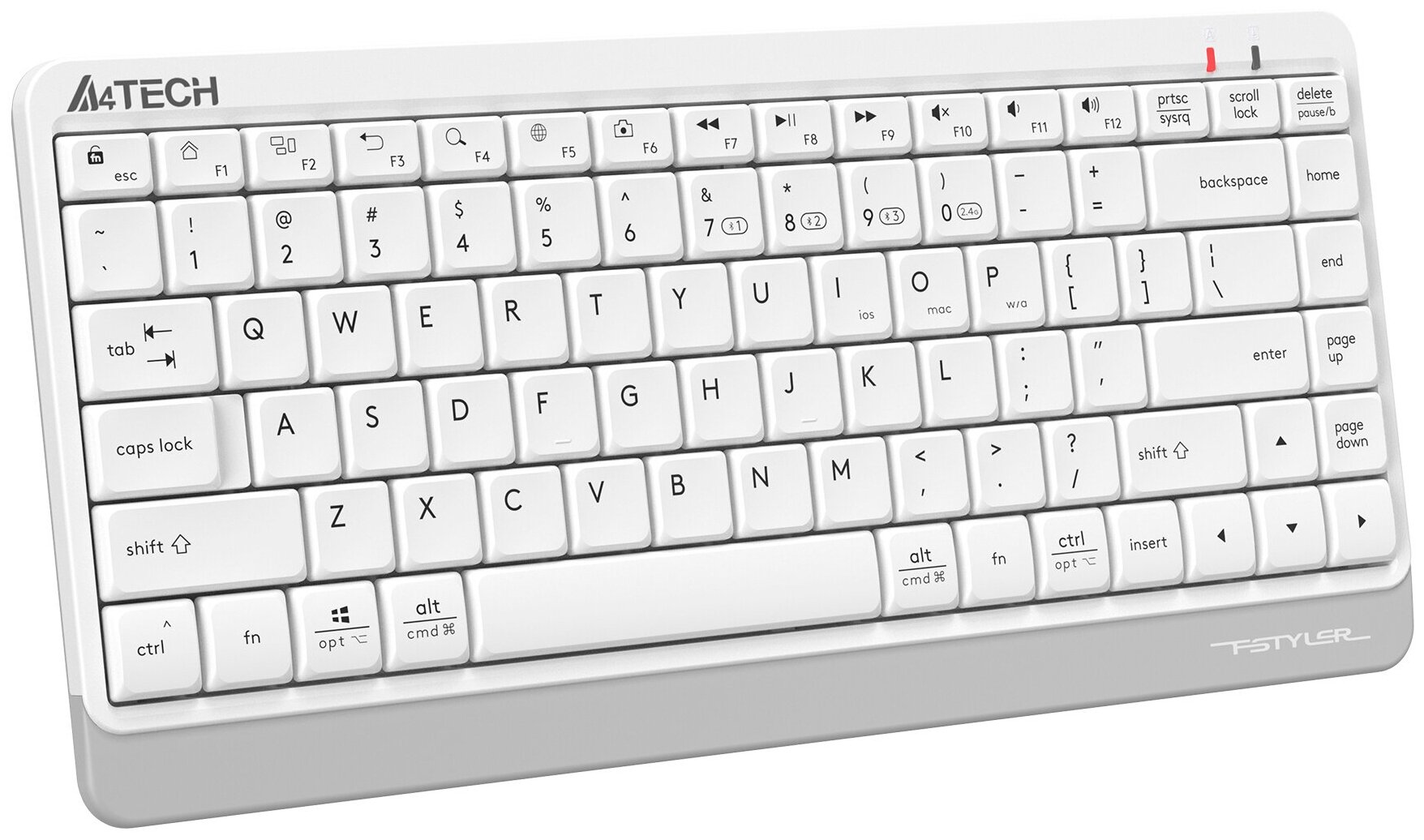 Клавиатура A4Tech Fstyler FBK11 белыйсерый USB беспроводная BTRadio slim