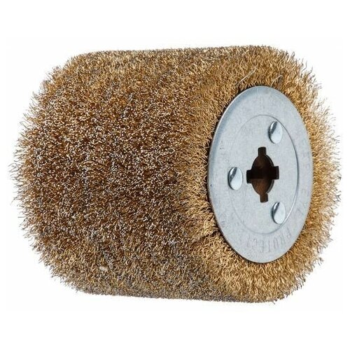 Щетка стальная с латунным покрытием 100х120 мм 0,3 мм WORTEX (диаметр 120 мм, ширина 100 мм, посадочный диаметр 19 мм, проволока 0,3 мм) (SW1012SW0031