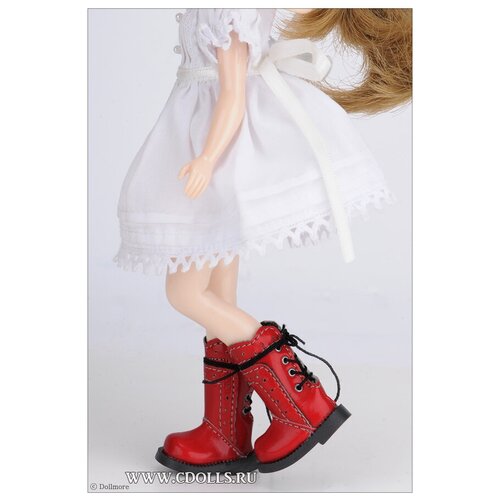 фото Dollmore 12 inches anfan noon boots (высокие ботинки на шнуровке: цвет красный для кукол доллмор)