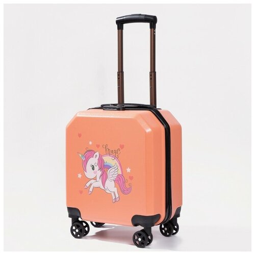 фото Чемодан малый 18" на молнии, кодовый замок, цвет персиковый нет бренда