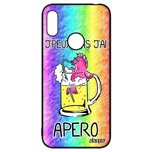 фото Яркий чехол для телефона // huawei y6 2019 // "не могу - у меня аперитив!" пиво принт, utaupia, цветной