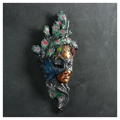 Венецианская маска"Павлин" цветной 35см Хорошие сувениры 3048650 .