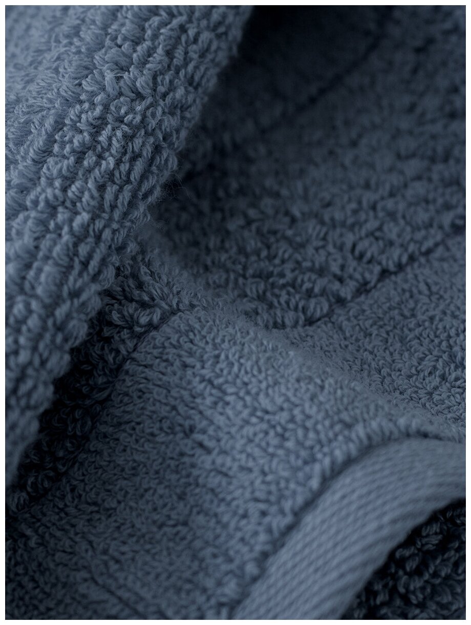 Комплект махровых полотенец LOVEME, 4 предмета (50х90см - 2шт. и 70х140см - 2 шт.), коллекция Milano, пудровый голубой/тёмно-лазурный, 100% хлопок - фотография № 7