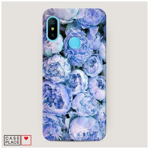 фото Чехол пластиковый xiaomi mi a2 lite пионы голубые case place