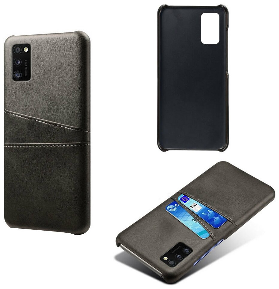 Чехол панель-накладка MyPads для Samsung Galaxy A41 SM-A415F (2020) из качественной импортной кожи с визитницей с отделением для банковских карт .