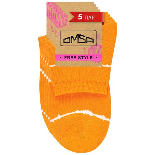 Носки Omsa, 5 пар, 5 уп., размер 35-38, оранжевый носки omsa 5 пар 5 уп размер 35 38 красный
