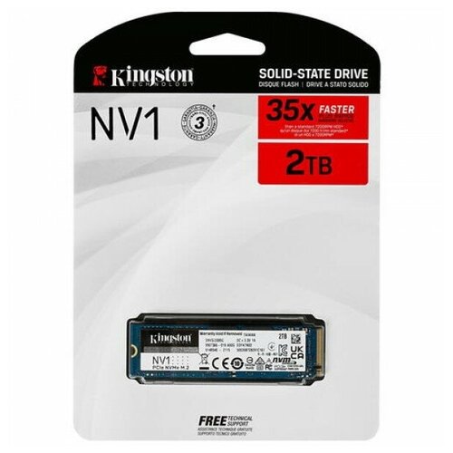 SSD M2 Kingston 20Tb NV1 Series PCI-E 30 x4 up to 21001700Mbs NVMe 480TBW 22х80mm 1760900₽