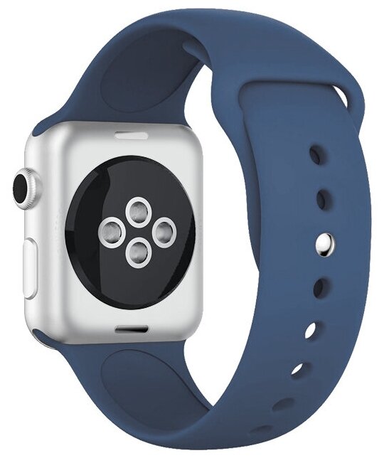 DF / Ремешок классический силиконовый для Apple Watch (38-40мм) DF iClassicband-01 (blue) / синий