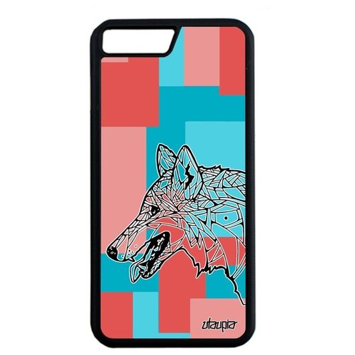 фото Противоударный чехол на смартфон // iphone 8 plus // "волк" хаски дизайн, utaupia, цветной