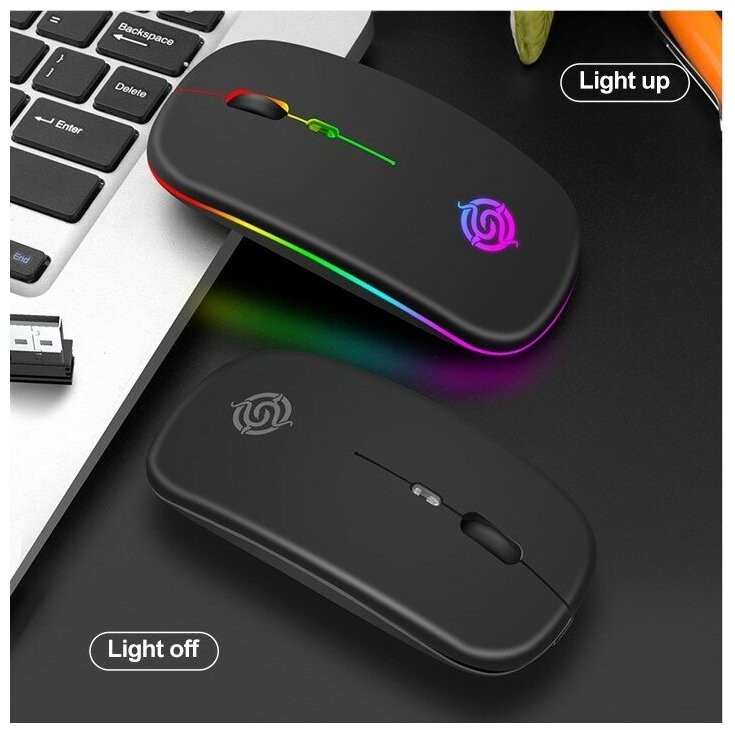 Мышь компьютерная беспроводная VIPER BM-110 с подсветкойМышь компьютерная бесшумная ультратонкаяКомпьютерная мышь беспроводная