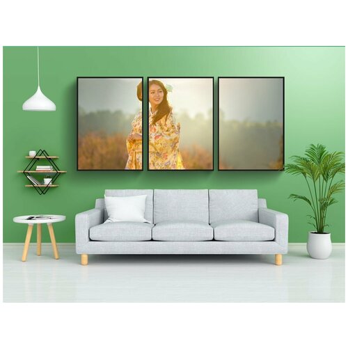 фото Набор модулных постеров для интерьера "красота, азия, очаровательный" 60x90 см. в тубусе, без рамки lotsprints