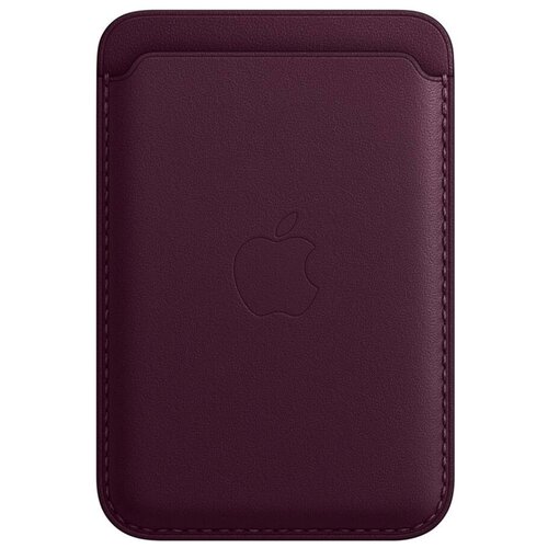 фото Кожаный чехол-бумажник apple magsafe для iphone цвета «темная вишня»